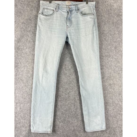 J. Crew Other - J. Crew 484 Slim Jeans Mens 35x32 Light Wash Distressed Stretch Preppy Casual